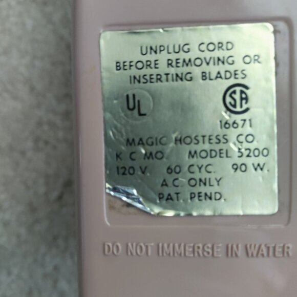 Vintage Magic Hostess Electric Knife 5200 w/Blades. Tested - Works GUC - Picture 8 of 8